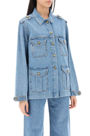 Blaze Milano Nariida Maya Safari Jacket In Denim   Light Blue