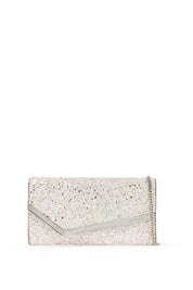 Jimmy Choo Glittered Fabric Emmie Clutch   Pink