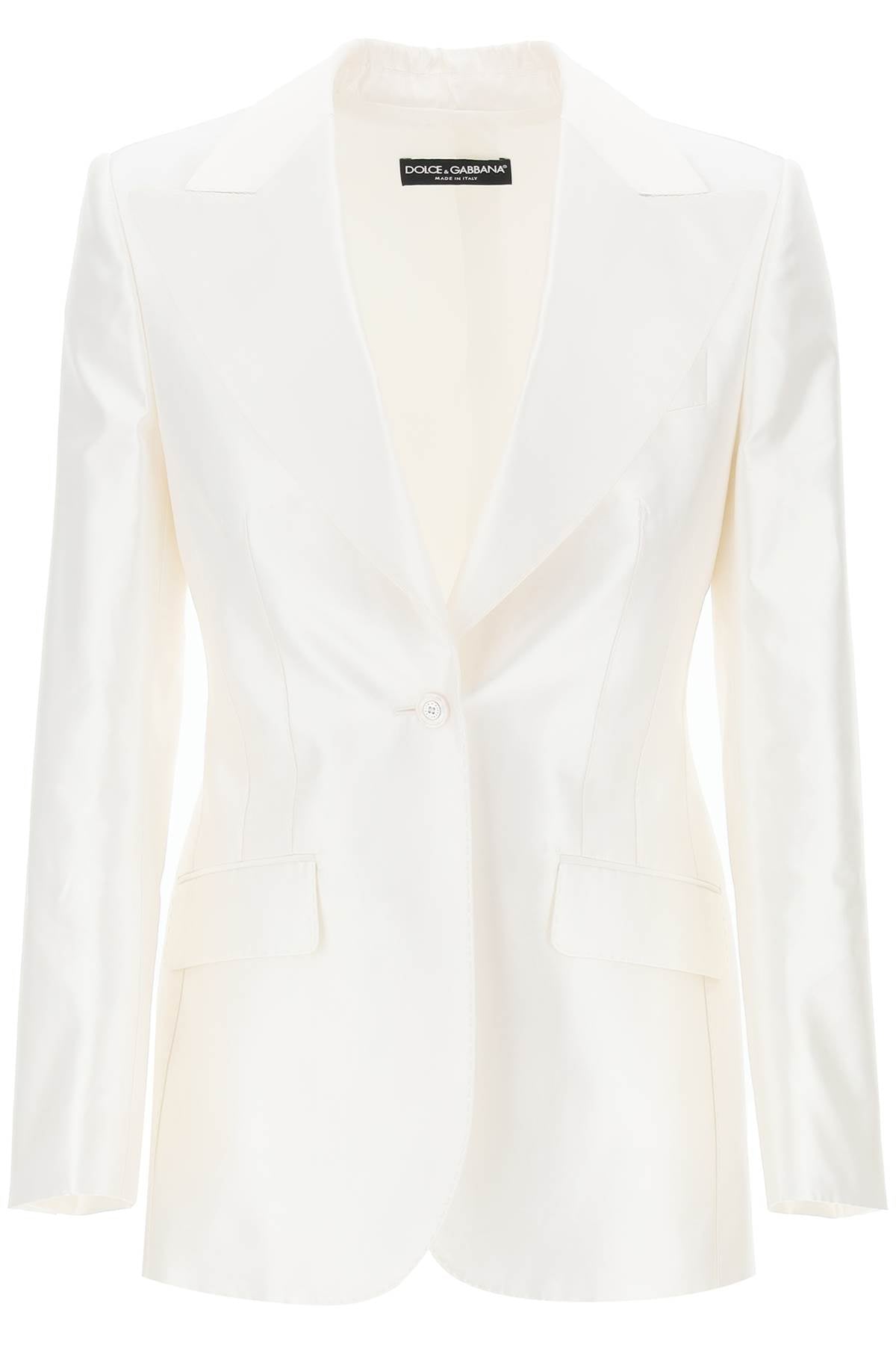 Dolce & Gabbana Turlington Jacket In Silk Mikado   White