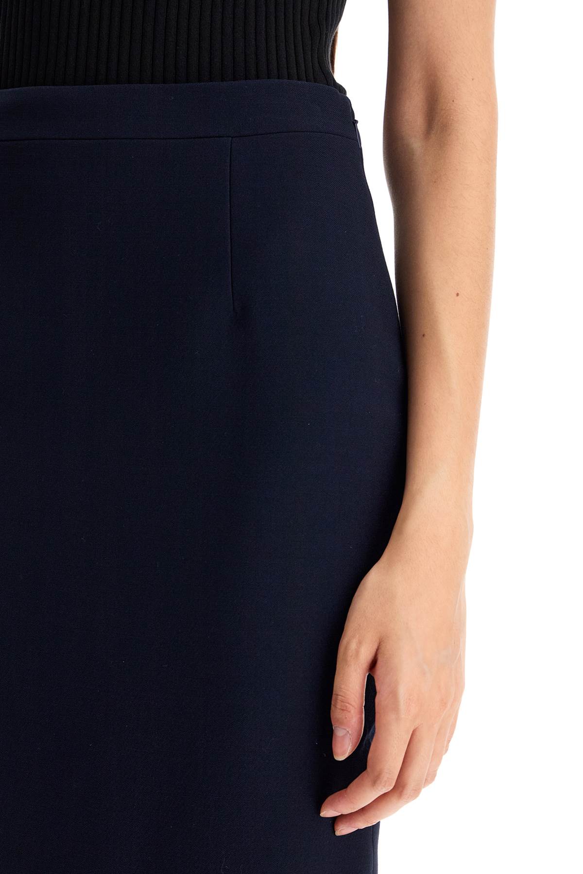 Alessandra Rich Replace With Double Quotevirgin Wool Midi Skirtreplace With Double Quote   Blue