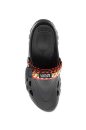 Lanvin Rubber Clogs With Multicolored Strap   Black