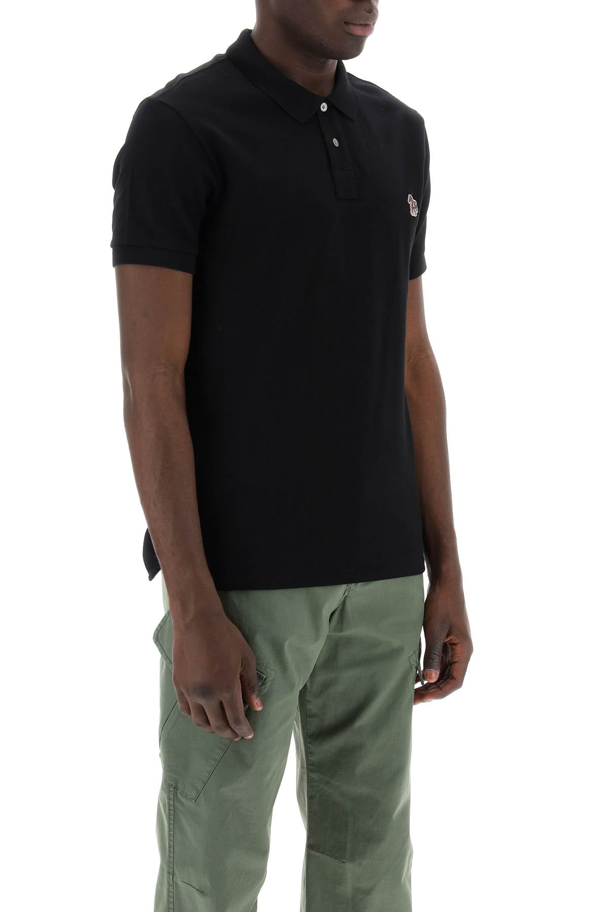 Ps Paul Smith Slim Fit Polo Shirt In Organic Cotton   Black