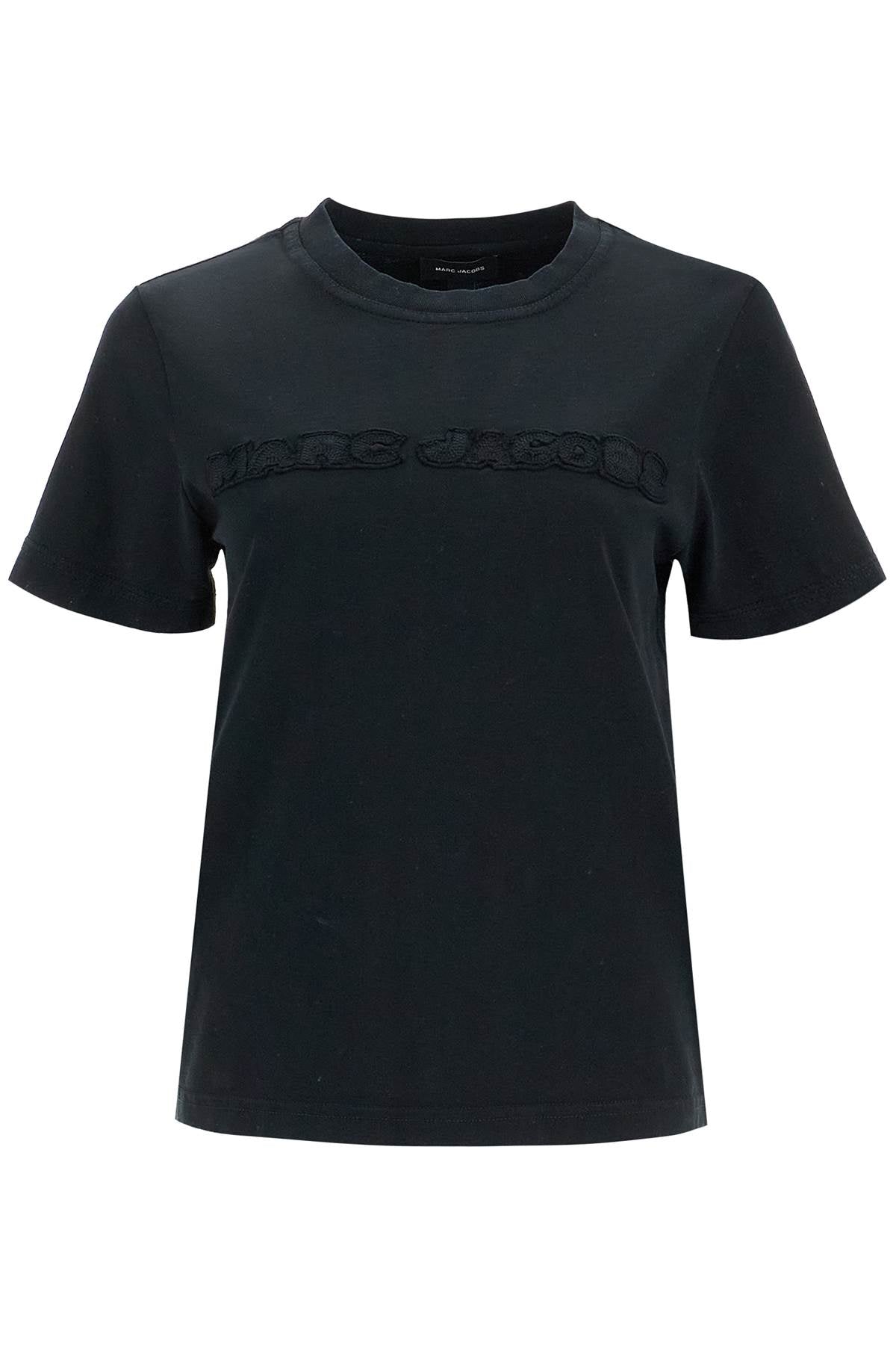 Marc Jacobs T Shirt With Patch Logo Design   Black