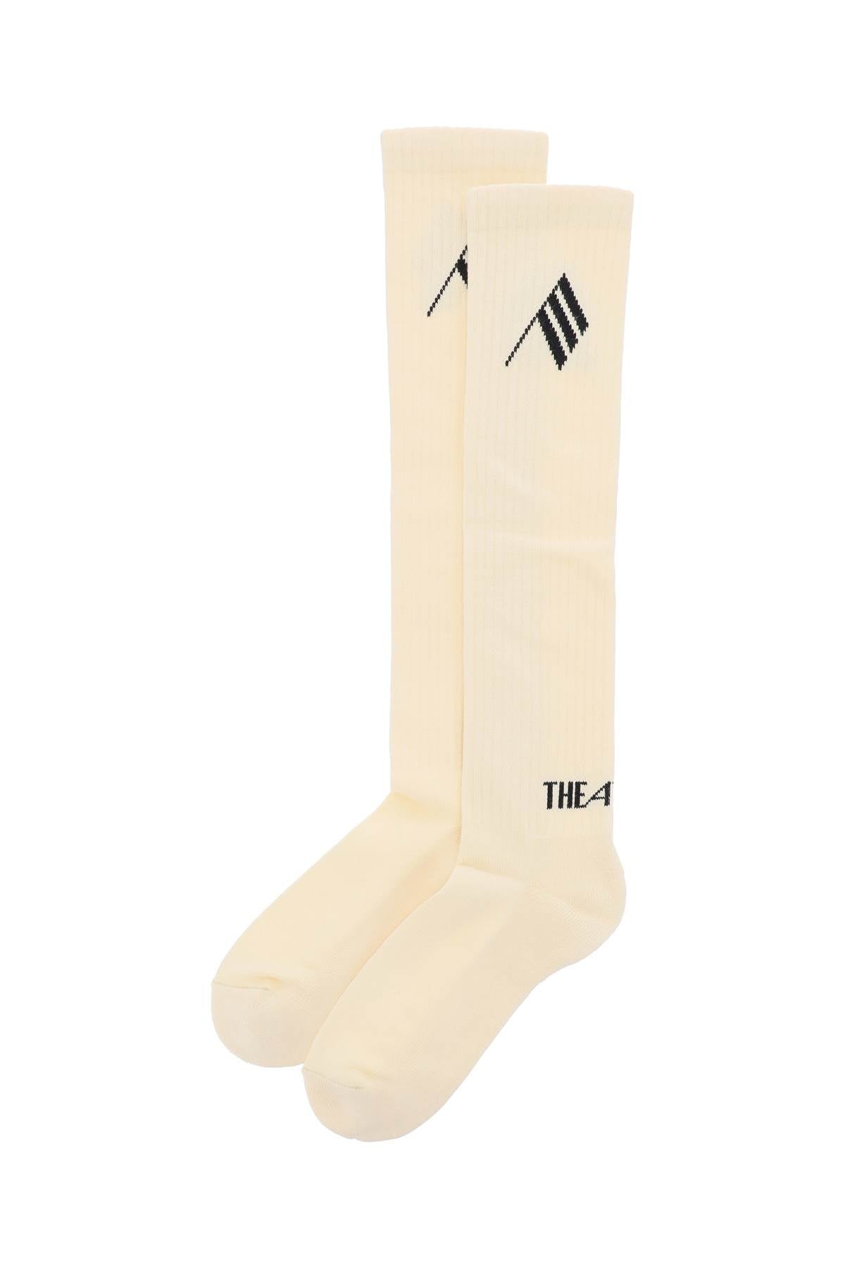 The Attico Logo Short Sports Socks   Beige