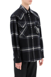 Palm Angels Check Flannel Overshirt   Grey