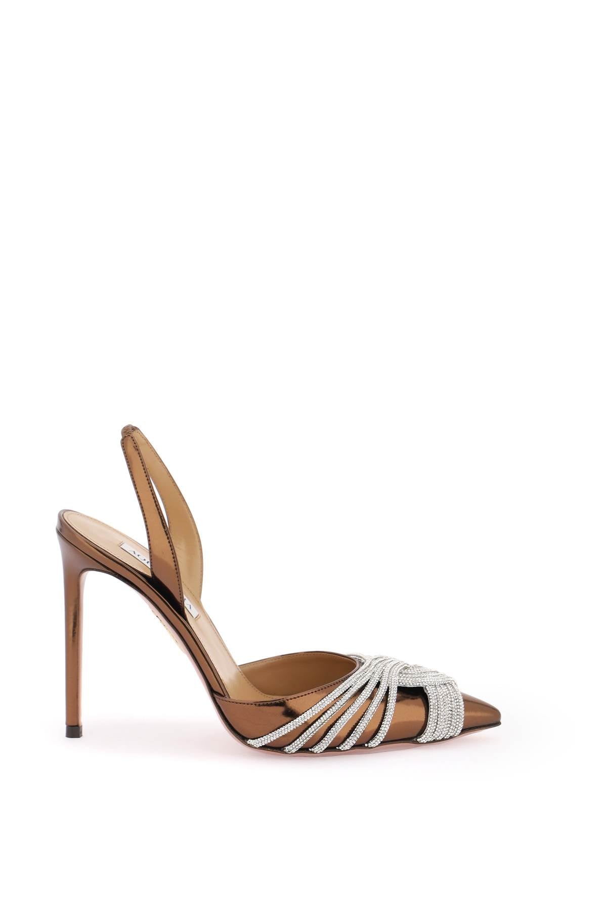 Aquazzura Gatsby Slingback Pumps   Silver