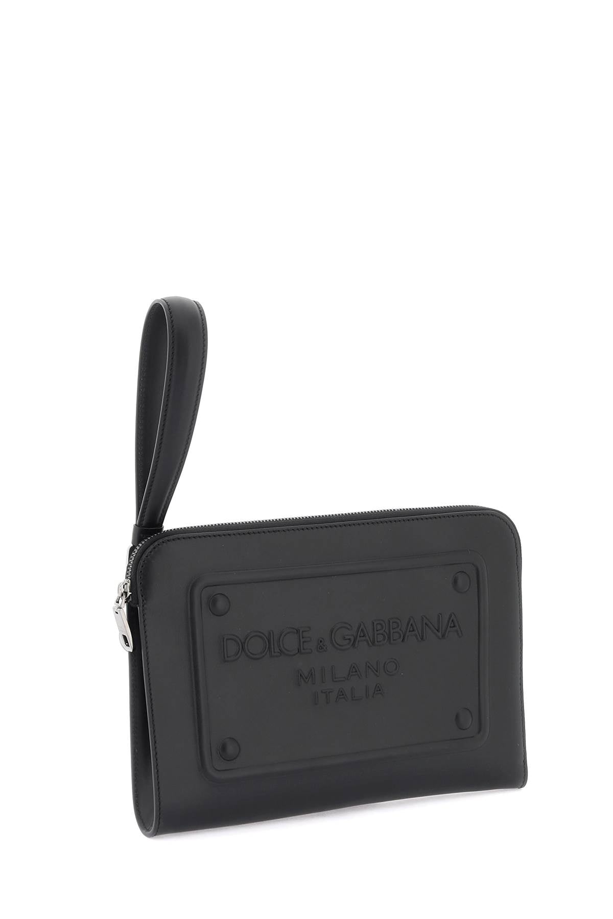 Dolce & Gabbana Pouch With Embossed Logo   Black