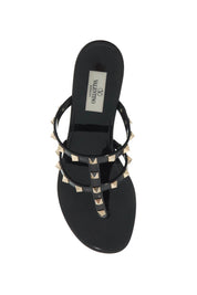 Valentino Garavani Rockstud Pvc Thong Sandals   Black