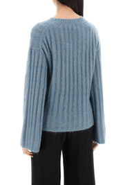 By Malene Birger Ribbed Knit Pullover Sweater   Light Blue