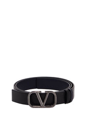 Valentino Garavani Reversible Vlogo Signature Belt   Blue