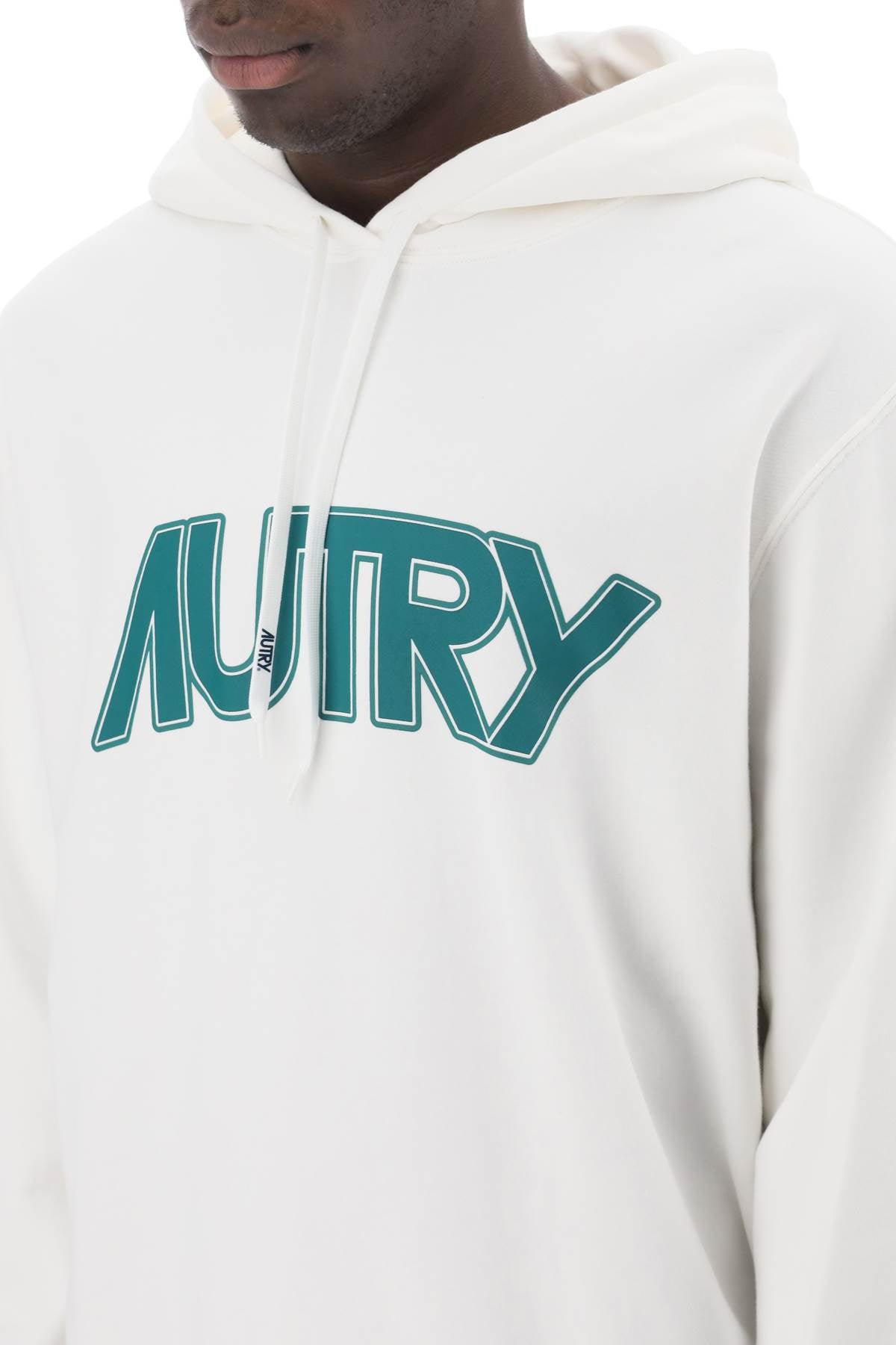 Autry Hoodie With Maxi Logo Print   White