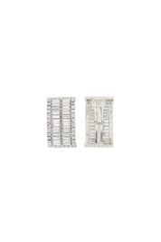 Alessandra Rich Clip On Earrings With Crystals   Silver