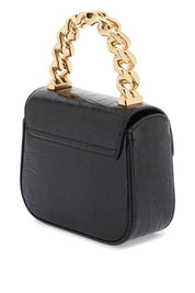 Versace Croco Embossed Leather 'La Medusa' Mini Bag   Black