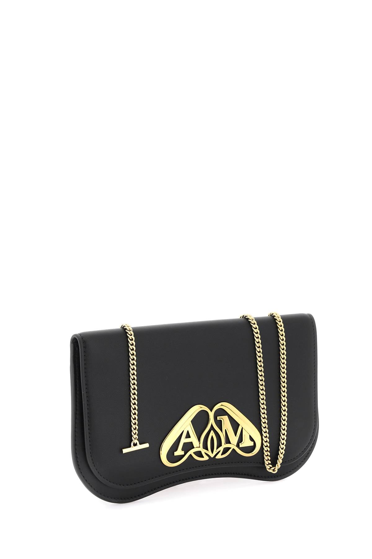 Alexander Mcqueen Seal Crossbody Pouch   Black