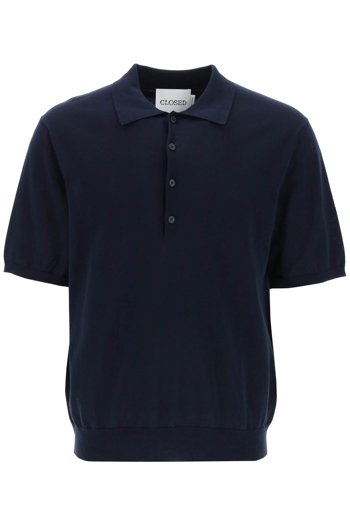 Closed Soft Fine Knit Polo Shirt   Blue