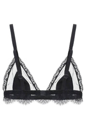 Dolce & Gabbana Triangle Satin And Lace Bra   Black