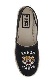 Kenzo Canvas Espadrilles With Logo Embroidery   Black