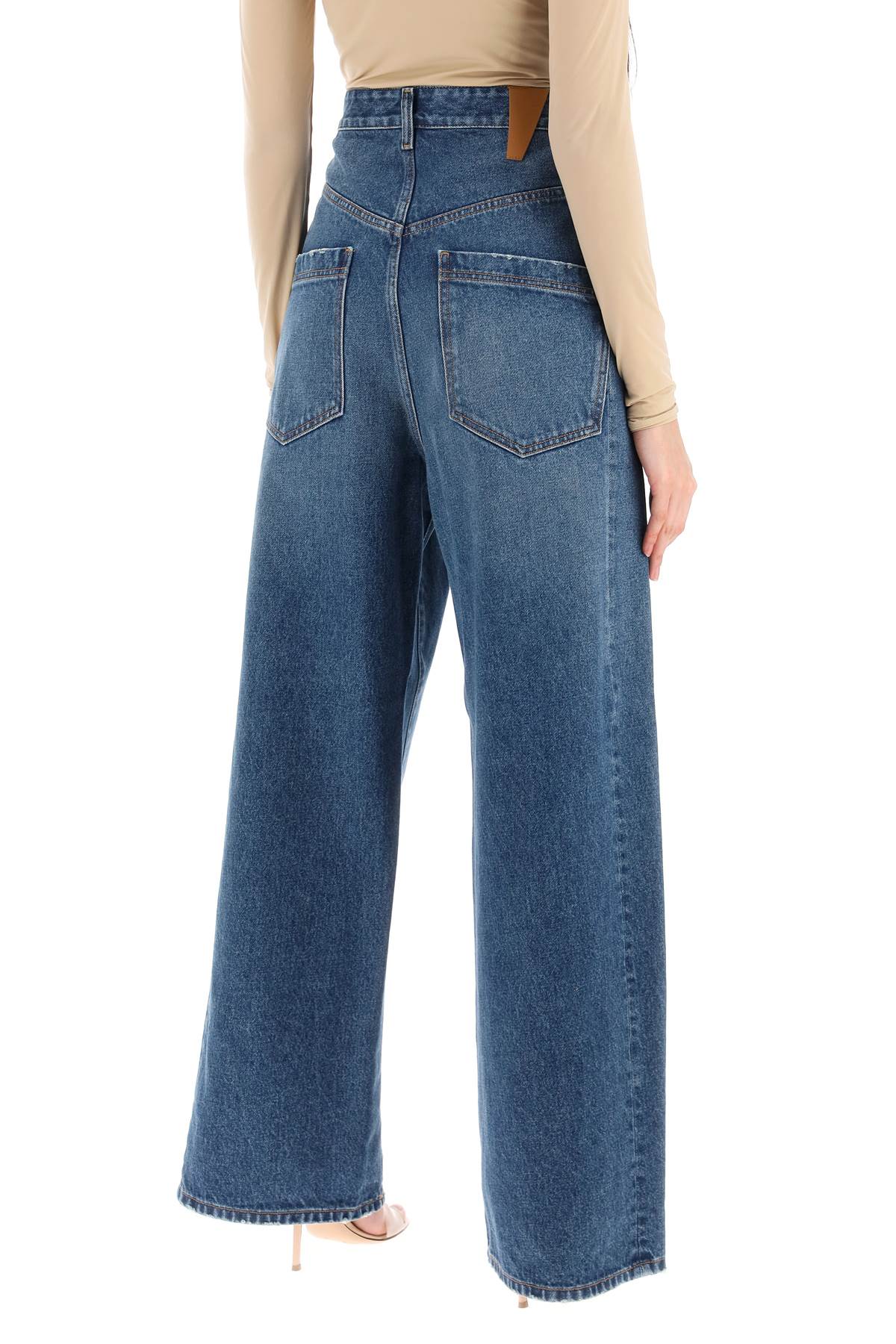 Darkpark 'Ines' Baggy Jeans With Folded Waistband   Light Blue