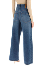 Darkpark 'Ines' Baggy Jeans With Folded Waistband   Light Blue