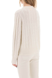 Guest In Residence Twin Cable Cashmere Sweater   White