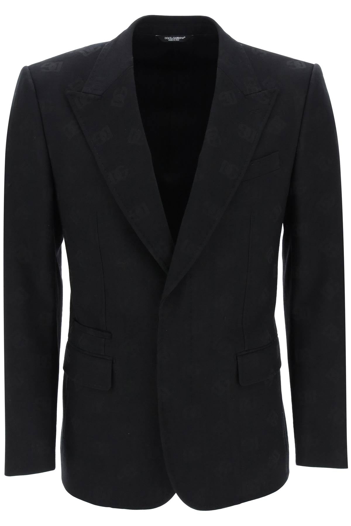 Dolce & Gabbana Sicilia Single Breasted Monogram Jacket   Black