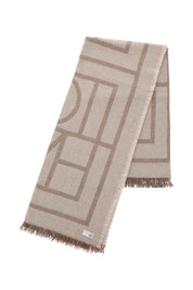 Toteme Cashmere Blend Monogram Scarf   Beige