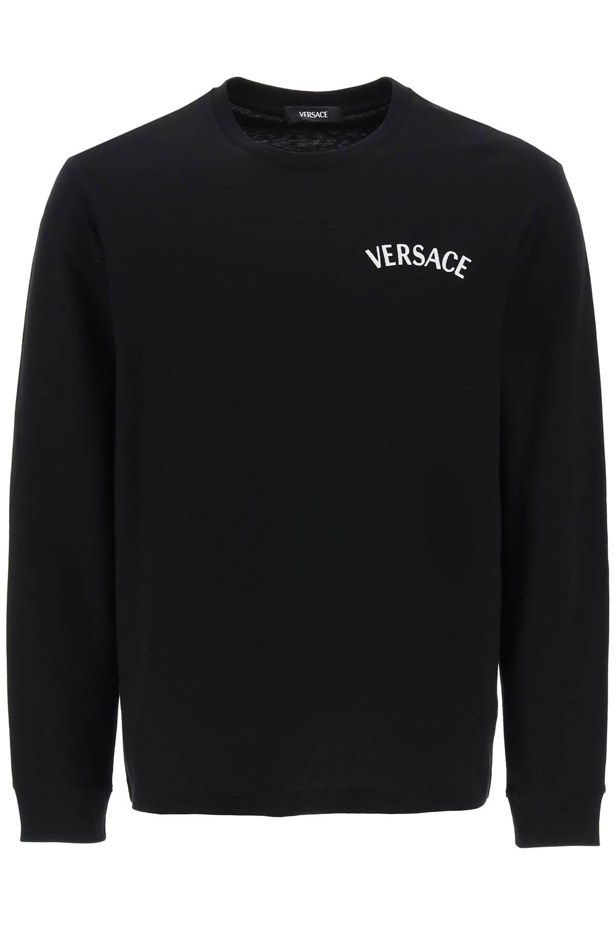 Versace Milano Stamp Long Sleeved T Shirt   Black