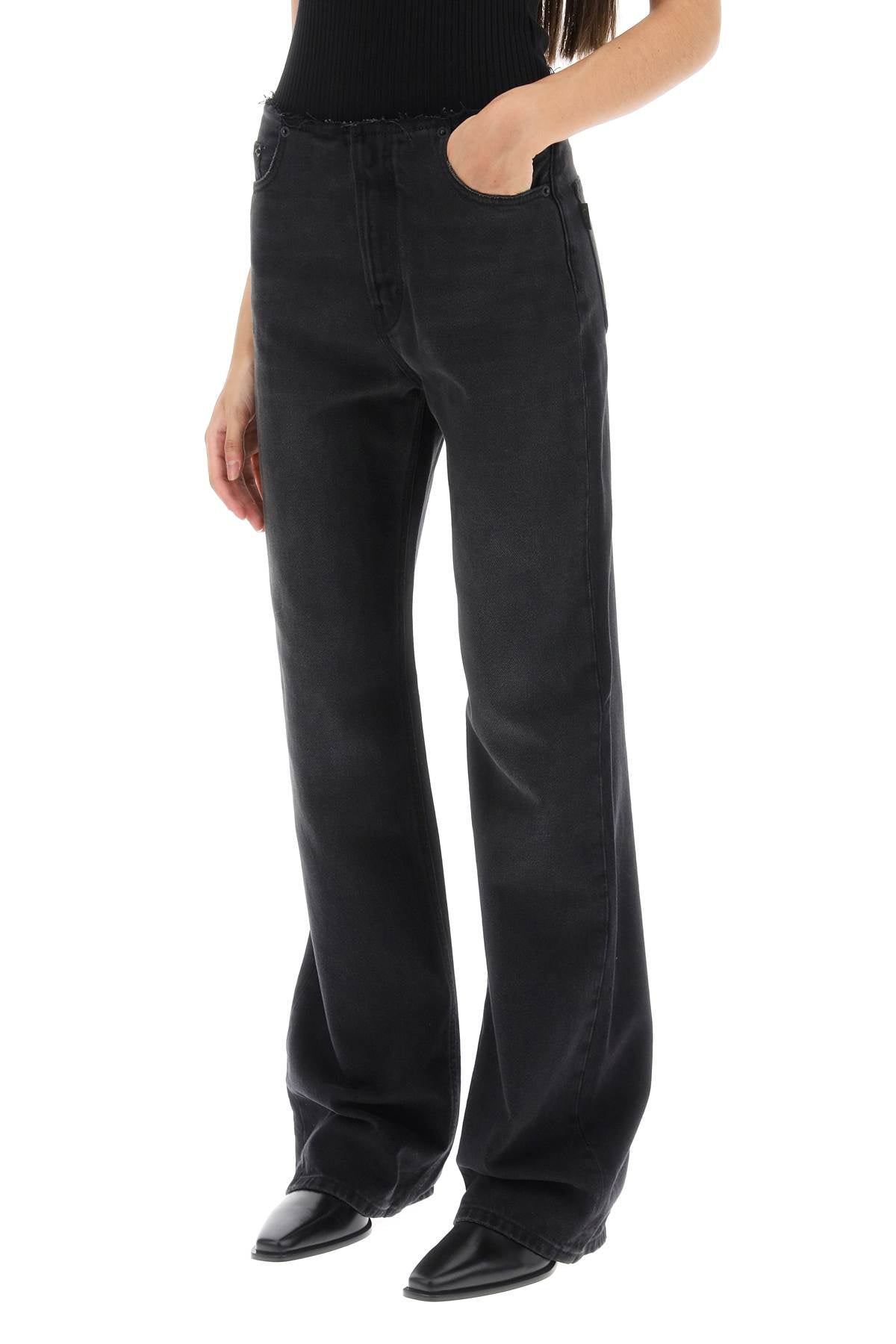 Haikure 'Korea' Loose Flared Jeans   Black