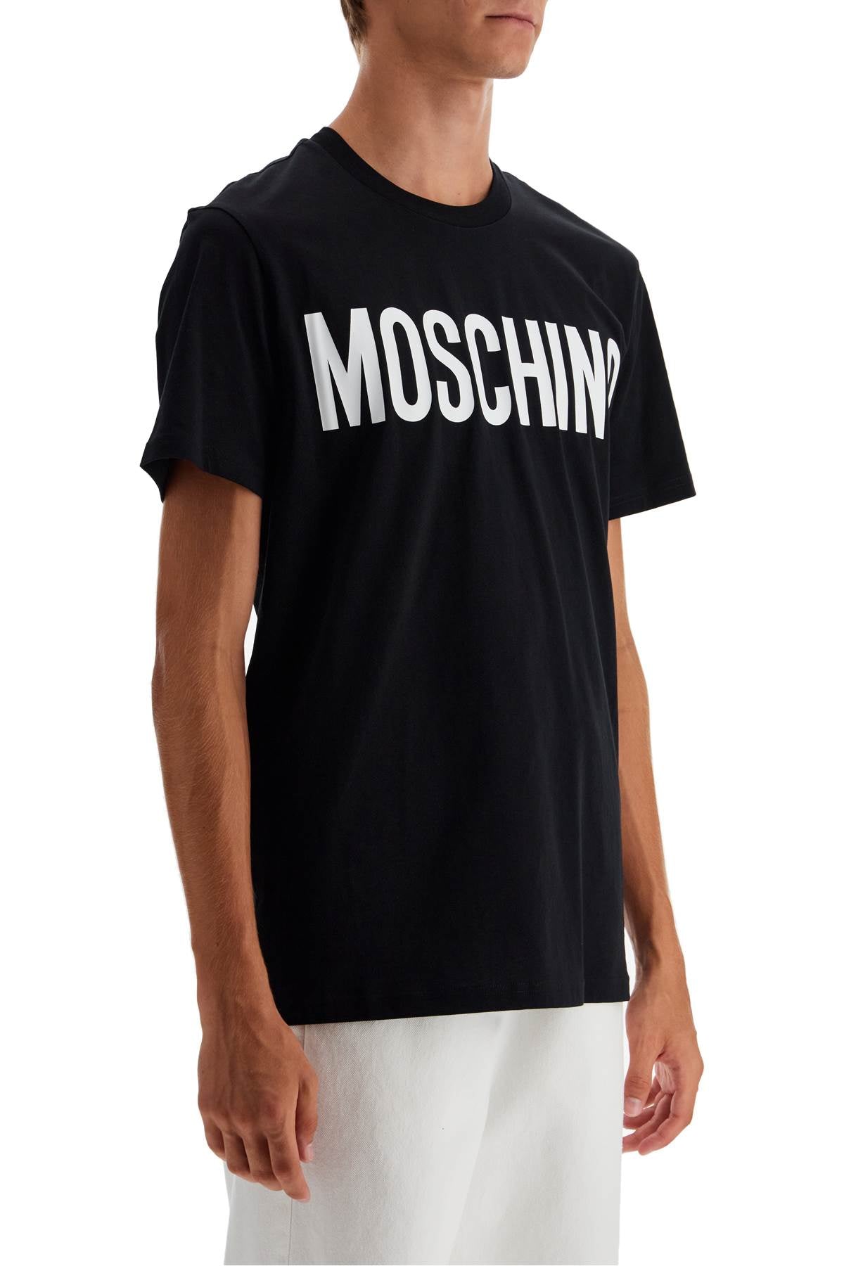 Moschino Logo Print T Shirt   Black