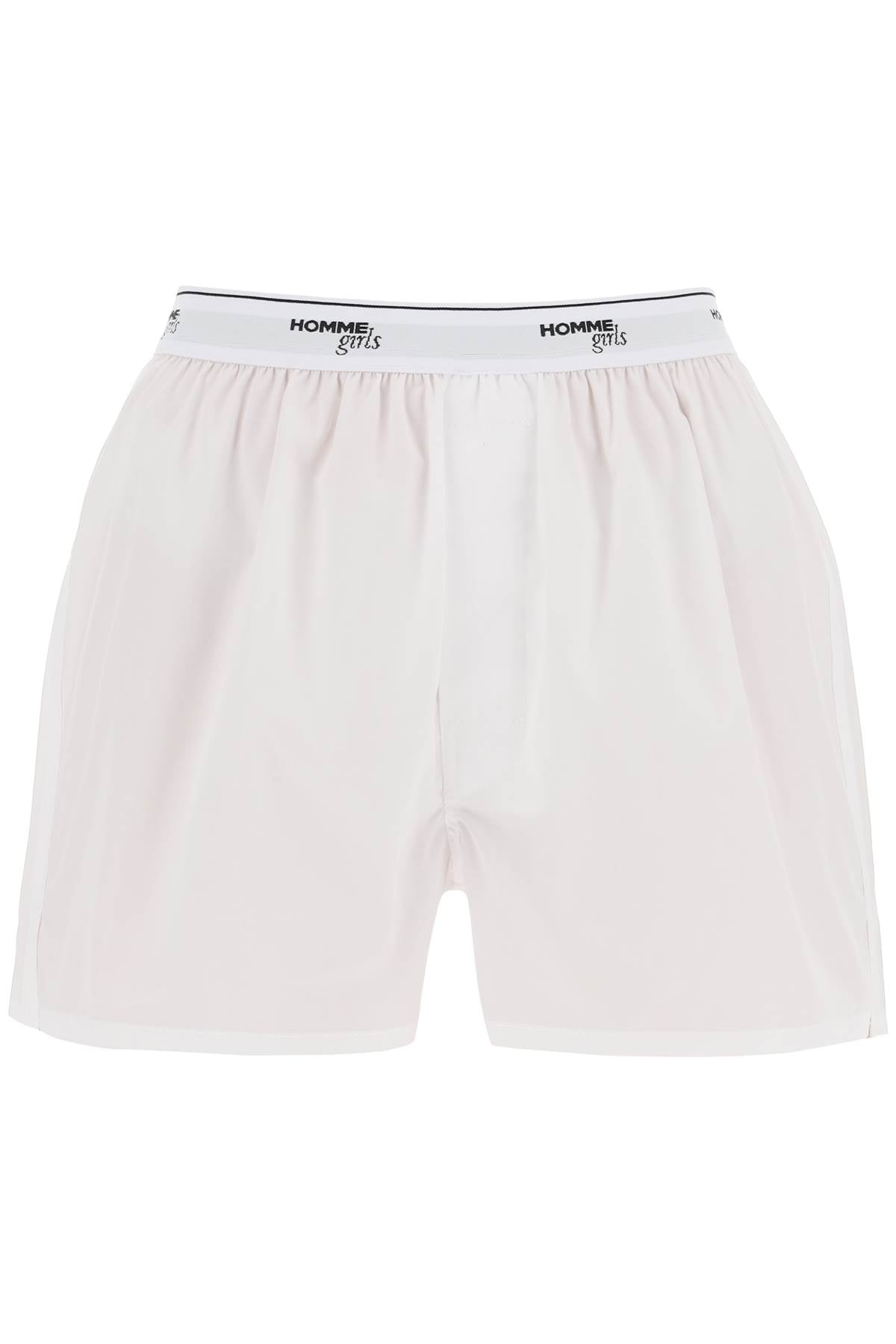 Homme Girls Cotton Boxer Shorts   Light Blue