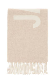 Jacquemus Logo Wool Scarf   Beige