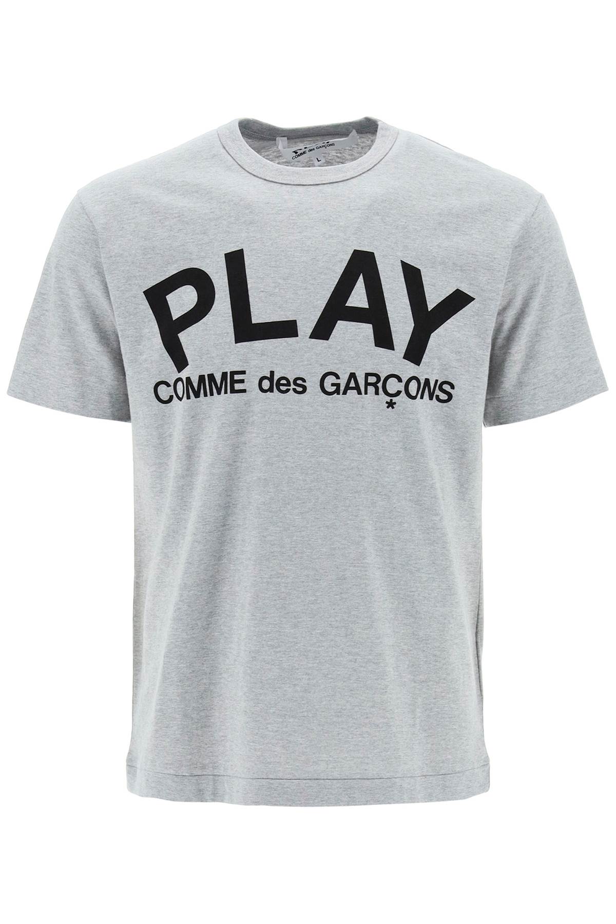 Comme Des Garcons Play T Shirt With Play Print   Grey