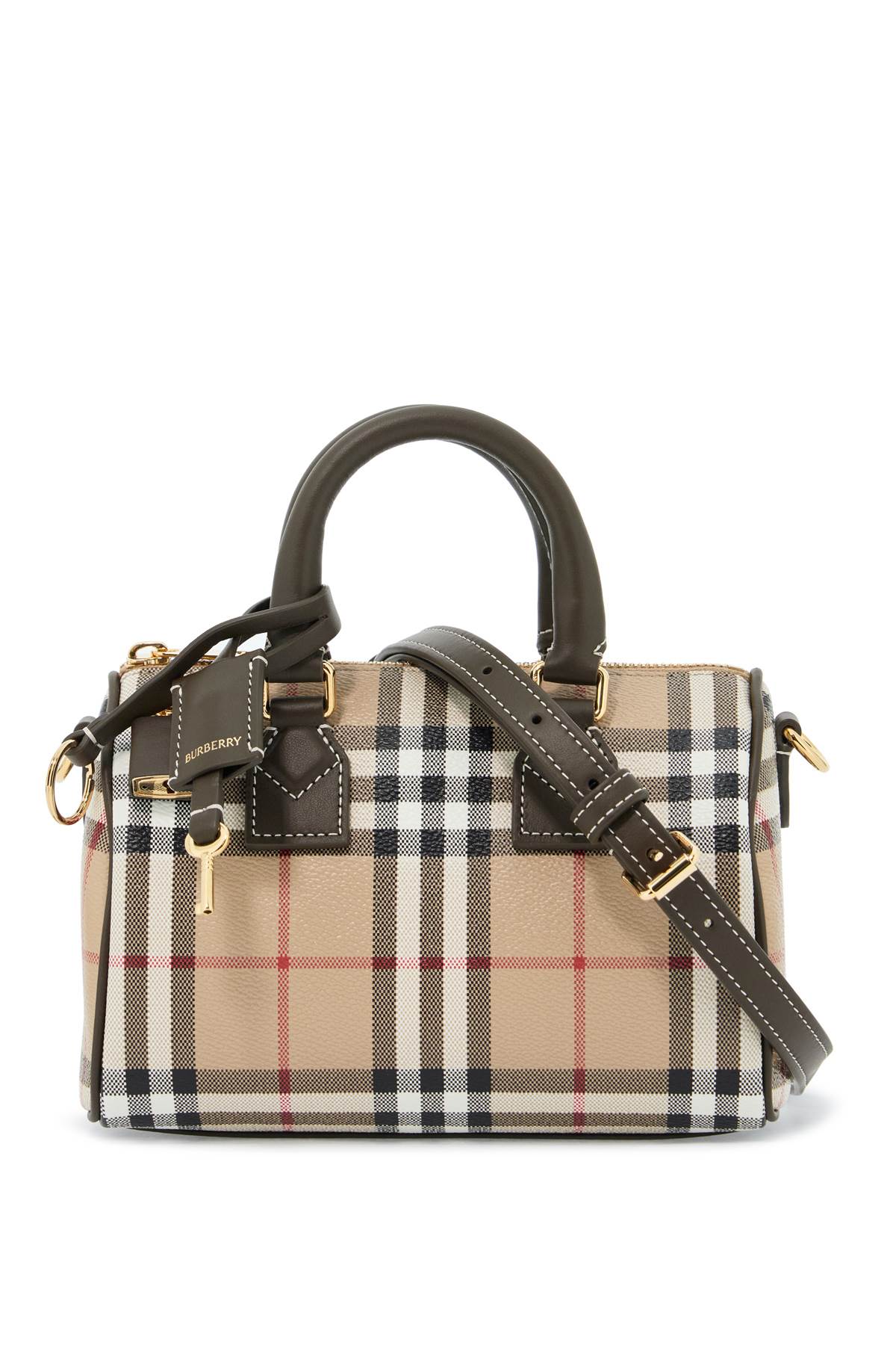 Burberry Ered\N\Nmini Checkered Bowling Bag   Beige