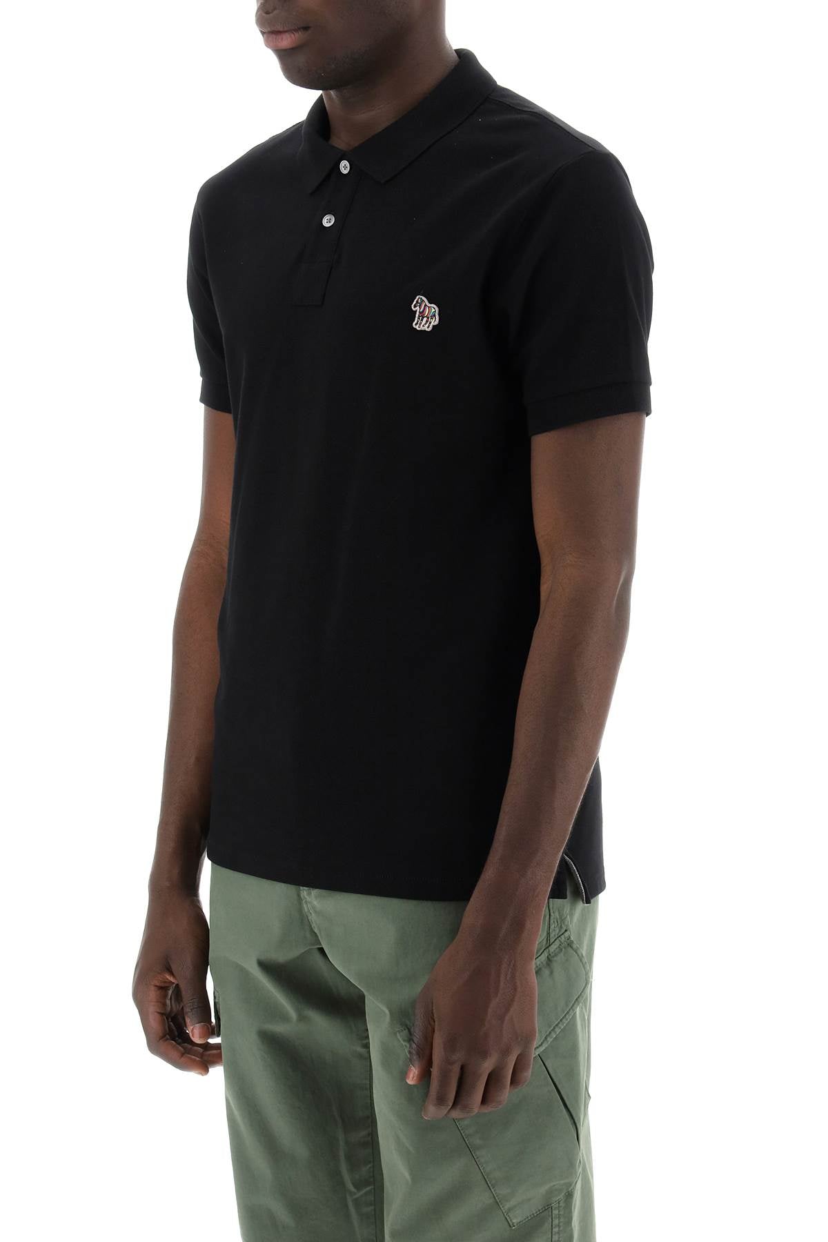 Ps Paul Smith Slim Fit Polo Shirt In Organic Cotton   Black