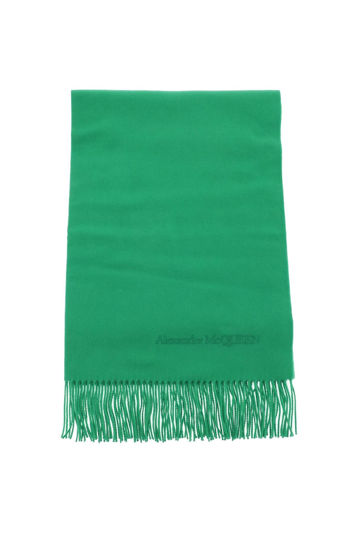 Alexander Mcqueen Cashmere Scarf With Embroidery   Green