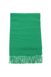 Alexander Mcqueen Cashmere Scarf With Embroidery   Green