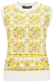 Dolce & Gabbana "silk Sleeveless Top With Mai   White