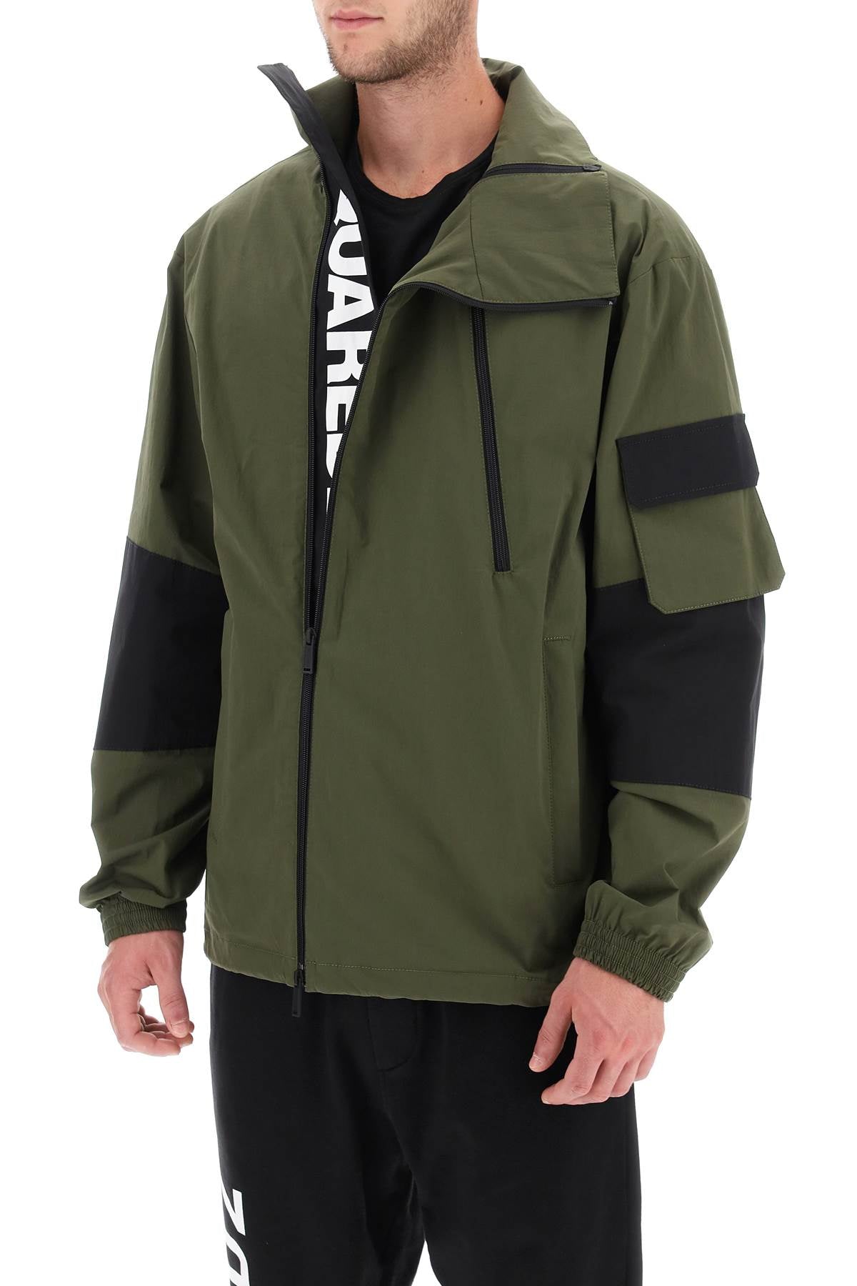 Dsquared2 Technical Blouson Jacket In Stretch Cotton   Green