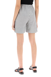 By Malene Birger Replace With Double Quotestriped Siona Organic Cotton Shortsreplace With Double Quote   Blue