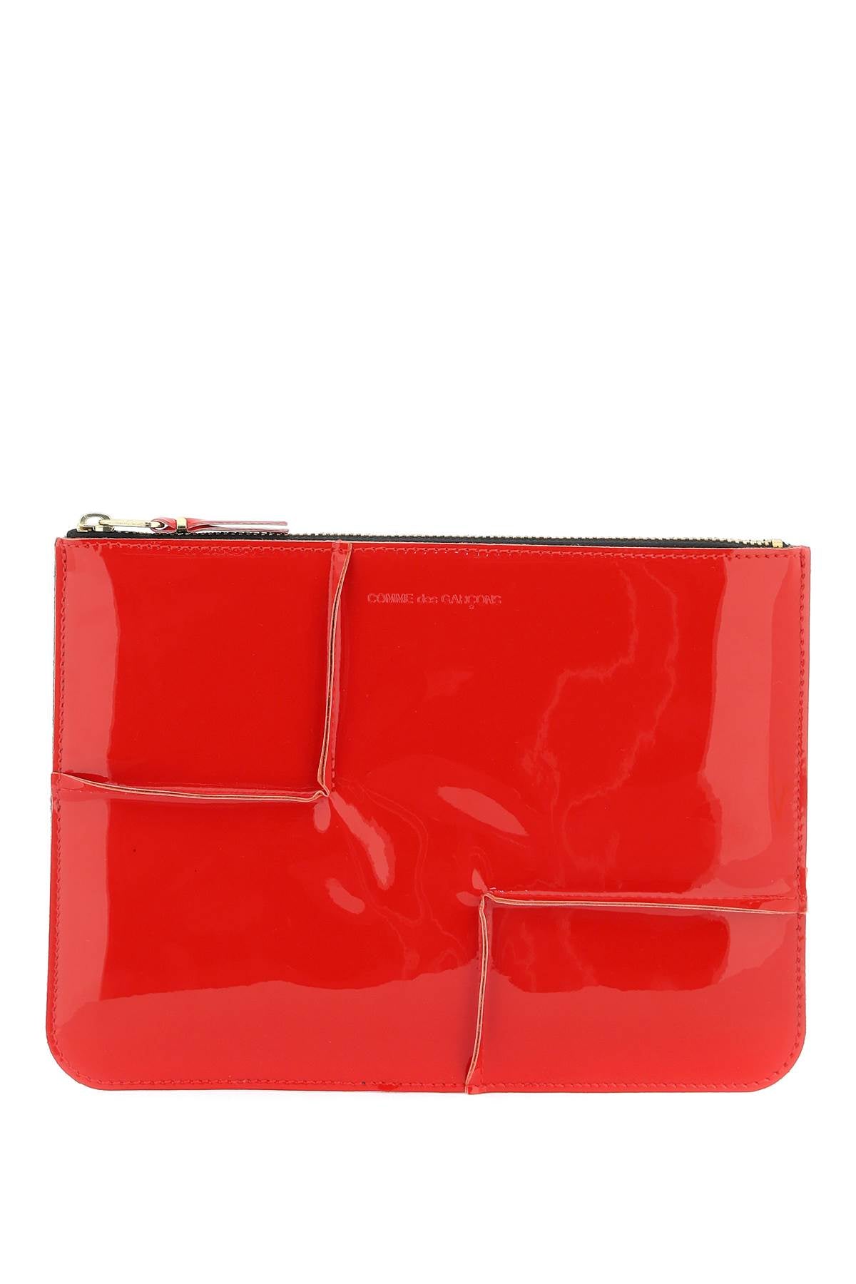 Comme Des Garcons Wallet Glossy Patent Leather   Red