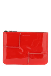 Comme Des Garcons Wallet Glossy Patent Leather   Red