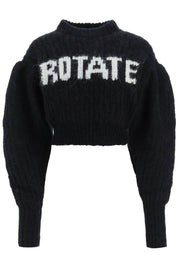 Rotate Wool And Alpaca Sweater With Logo   Black