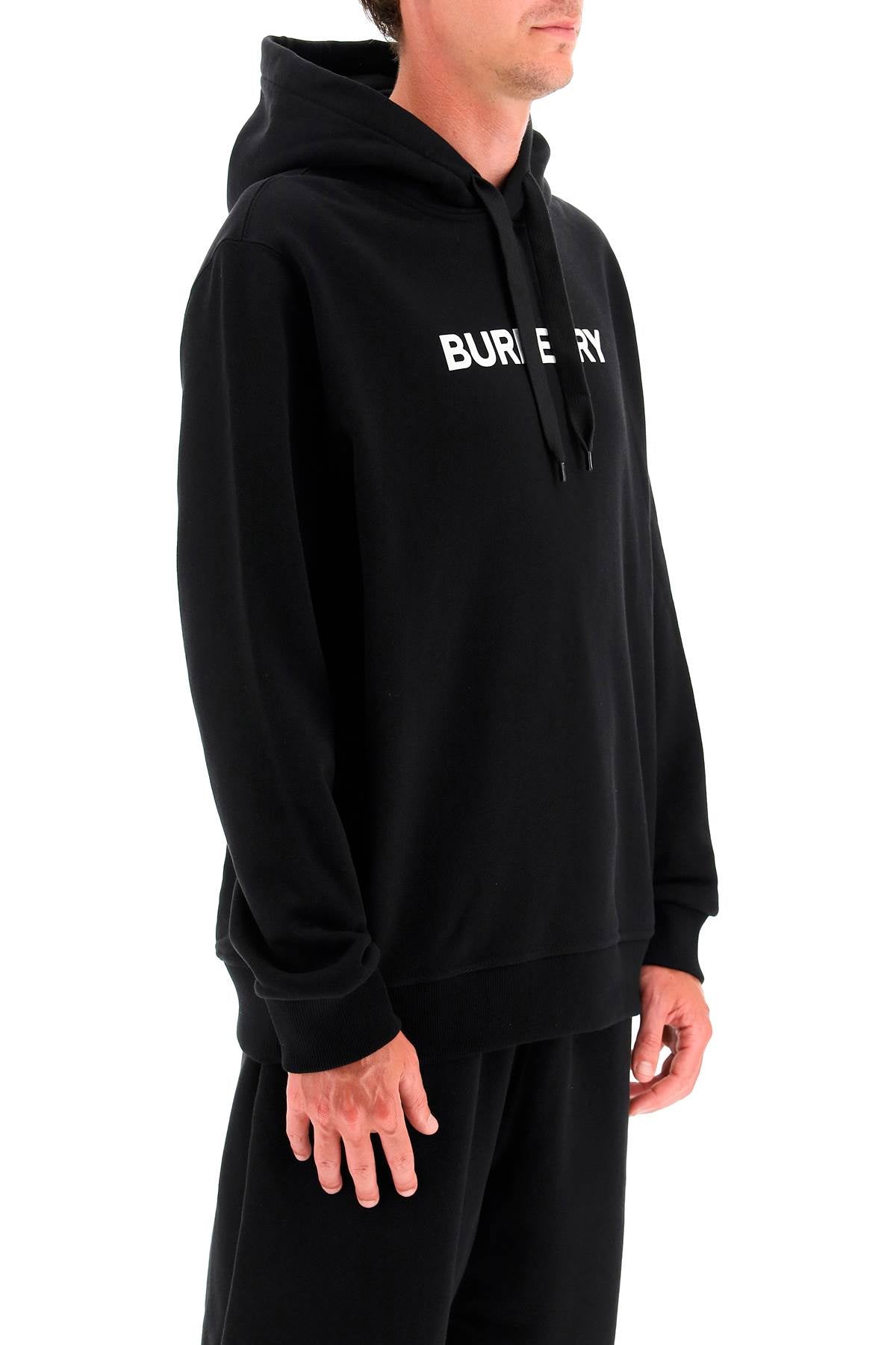 Burberry Ansdell Hoodie With Logo Print   Black