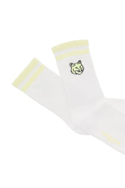 Maison Kitsune Bold Fox Head Socks   Yellow