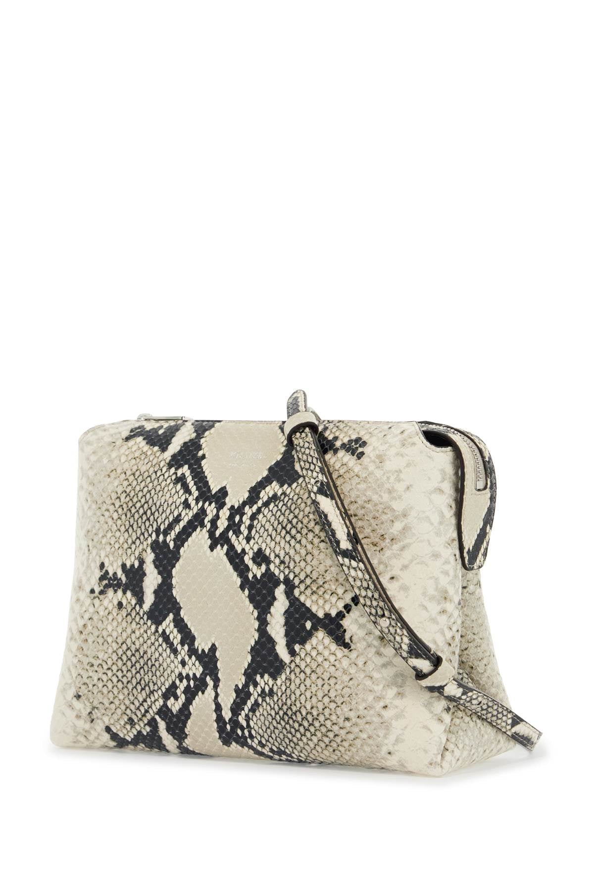 Khaite Python Print Leather Lina Clutch Bag   Neutral