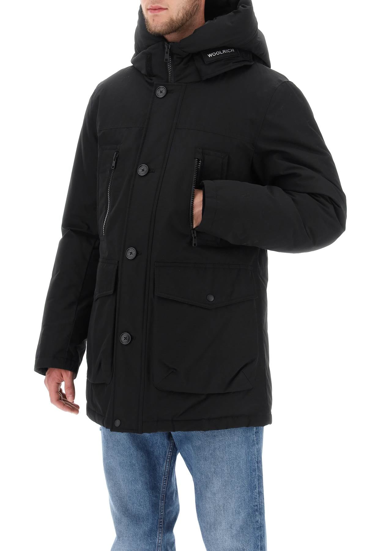 Woolrich 'Arctic' Parka In Ramar Fabric   Black