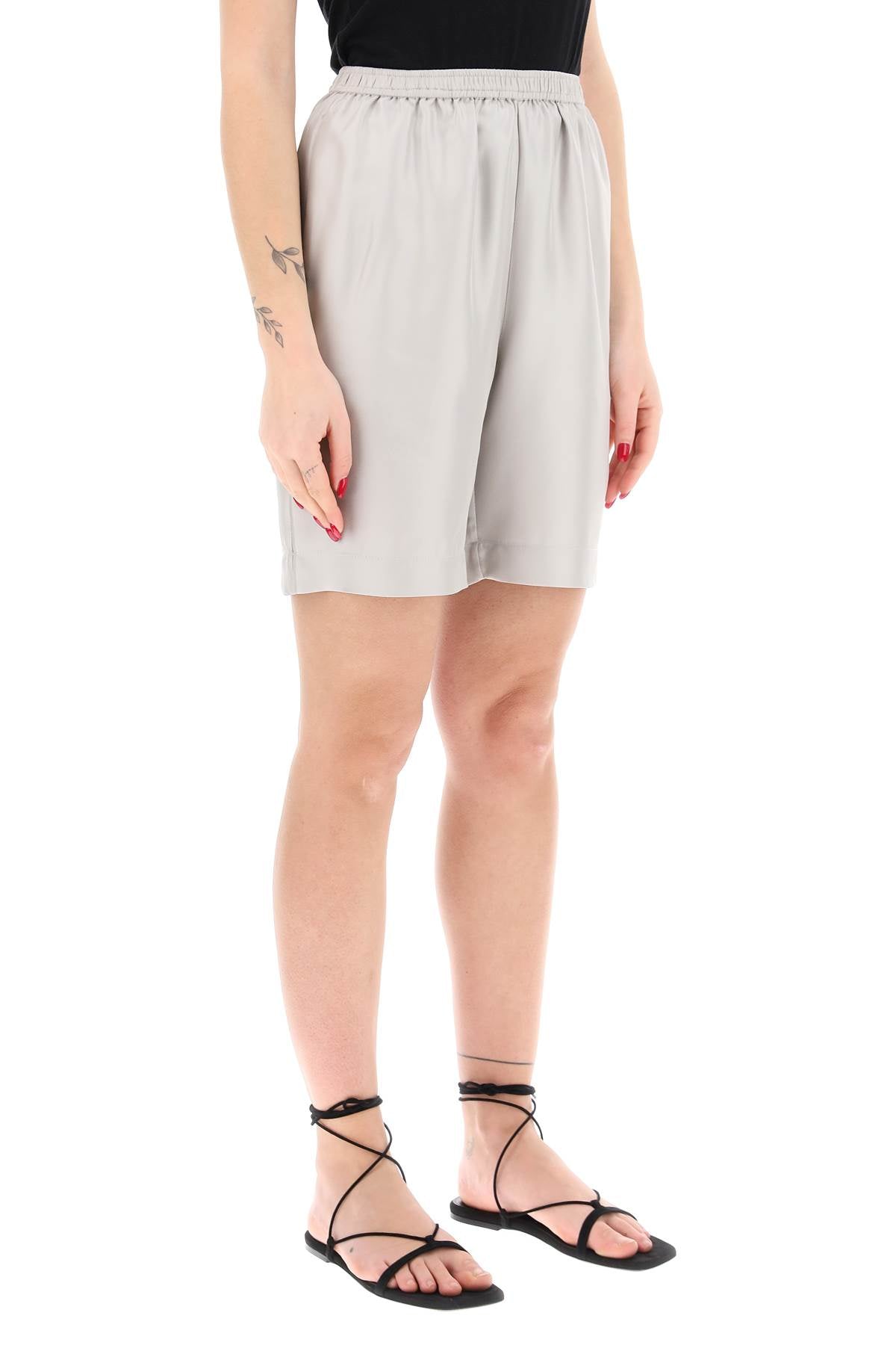 Loulou Studio Shorts Zinia In Seta   Grey