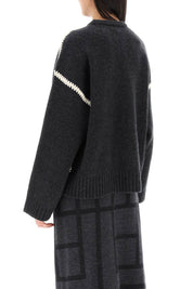 Toteme Sweater With Contrast Embroideries   Grey