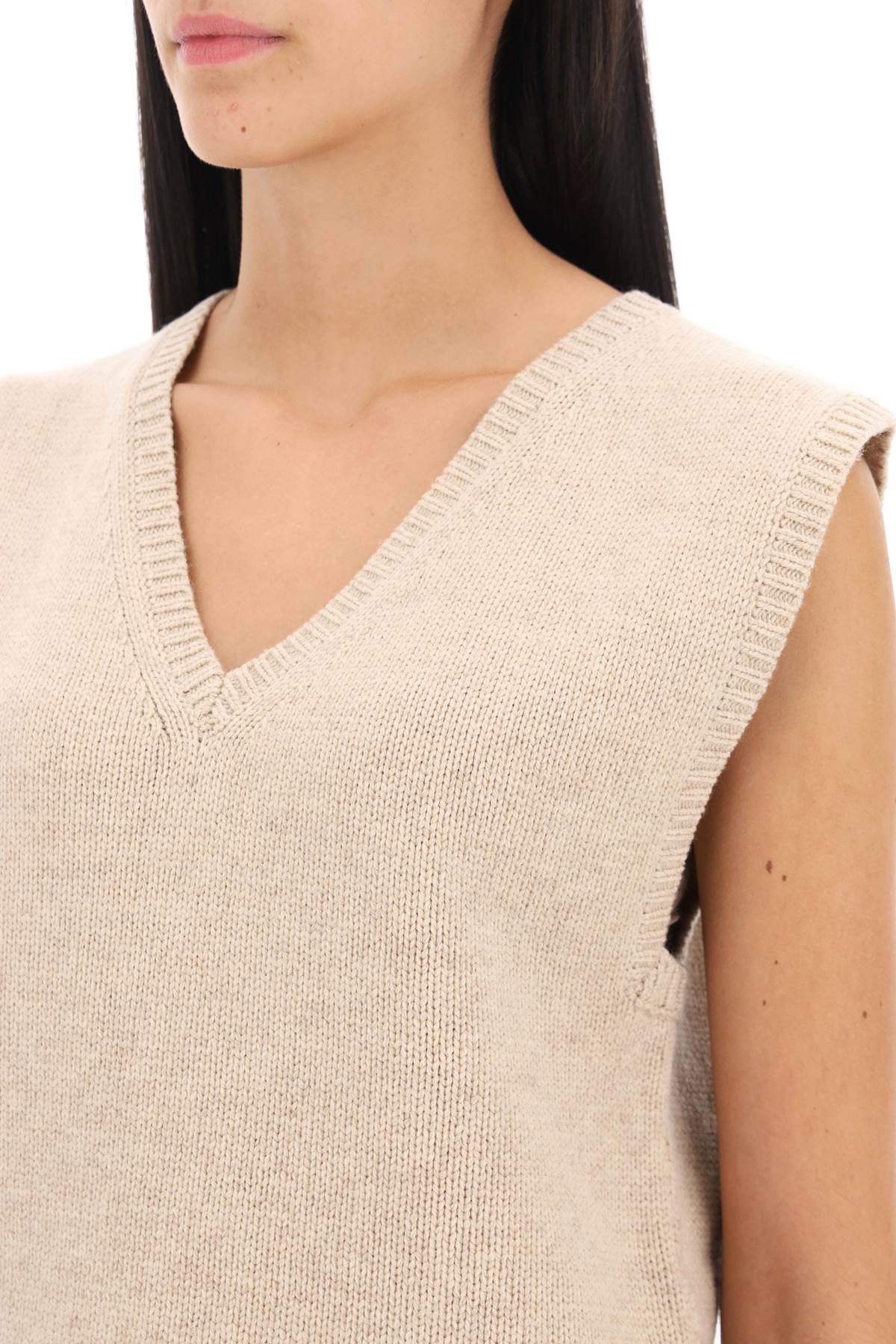 By Malene Birger Tamine Cropped Vest   Beige