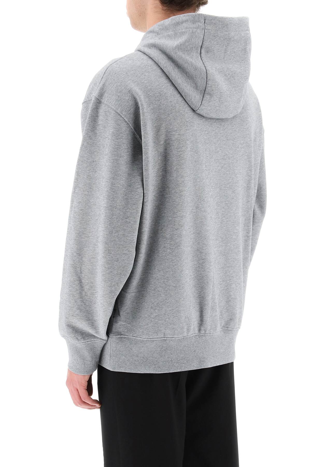 Boss Rubberized Logo Detail Hoodie   Grey